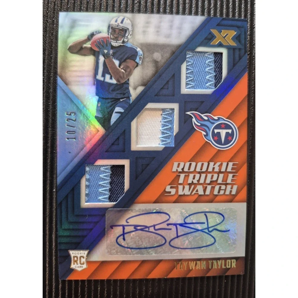2017 Panini XR Taywan Taylor Rookie Triple Swatch Autographs #198 Orange /25